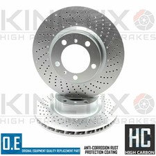 PER PORSCHE 2.0 BOXSTER 718 COPPIA DISCHI FRENO ANTERIORI FORATI ALTO CARBONIO 330mm