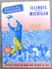 VTG. 1946 ILLINOIS VS. UNIVERSITY OF MICHIGAN FOOTBALL PROGRAM WOLVERINES NCAA