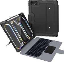 Nillkin iPad Pro 13" M4/M5 Keyboard Case Backlit Trackpad Rugged Cover, Black