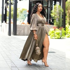 Women's Black Maxi Dress Long Plus Size Summer Autumn Casual Size S-2XL