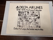 1978-1979 DELTA AIR LINES Air Cargo Calendar Comic Strip Cartoon Rare