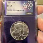 1964 Kennedy Half Dollar NGC PF 67 Traderbea Purple Core