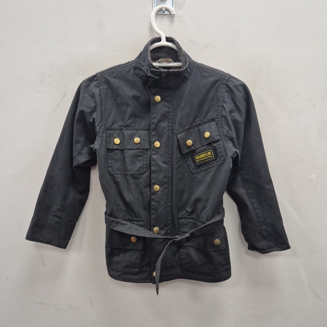 Barbour Boys Kids A7 Suit Wax Waterproof Wax Belted Jacket Coat