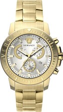 Versace VE2E00521 New Chrono white silver gold Stainless Steel Men's Watch NEW