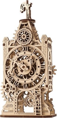 Old Clock Tower 3D Wooden Puzzle - Wooden Mechanical Model Kit to Build - DIY Pu