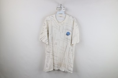 Vintage 90s Intel Computers Mens Size XL Spell Out All Over Print T-Shirt White