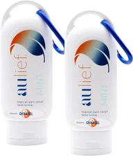 Aulief Topical Pain Reliever Cream - Herbal Therapeutic Cream - Mint- 2oz 2 Pack