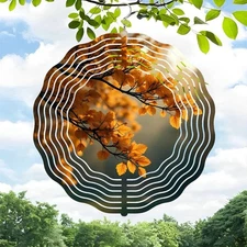  Metal Hanging Wind Spinners & Chimes - Circular Frame Design with Concentric 