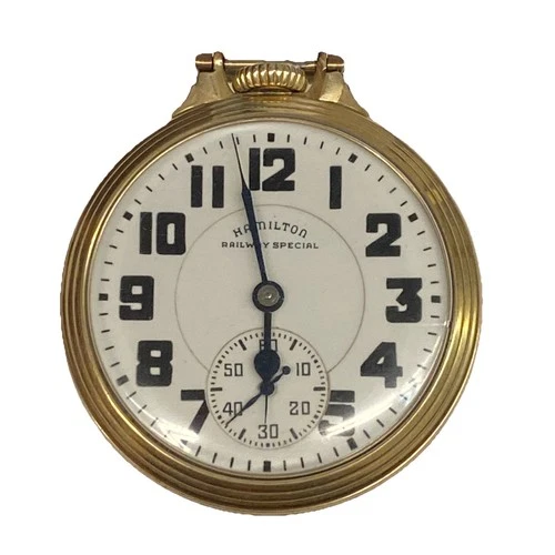 Antique Hamilton Grade 992B Mechanical Railroad Pocket Watch 16S 21J Gold Filled