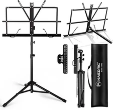 K KASONIC Music Stand, 2 in 1 Dual-Use Folding Sheet Music Stand & Desktop Book