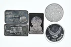 Lot 5 VINTAGE 1 Oz Silver Bars/Rounds Art Bars Collection Poured .999 *483