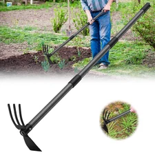 Hoe and Cultivator - 45” Long Handle - Heavy Duty Garden Hoe Tiller, Standing...