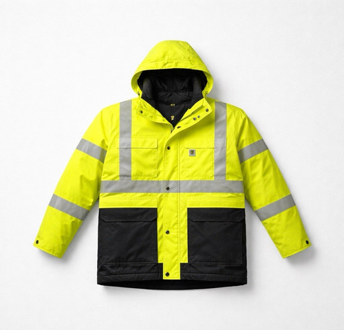 Carhartt High Visibility Reflective Jacket Yellow Black Size L