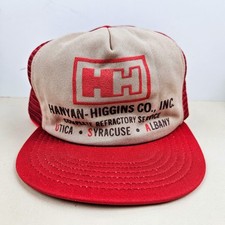 Vintage USA MADE Hanyan Higgins Co Ltd Puffy Print Trucker Hat Snapback Cap