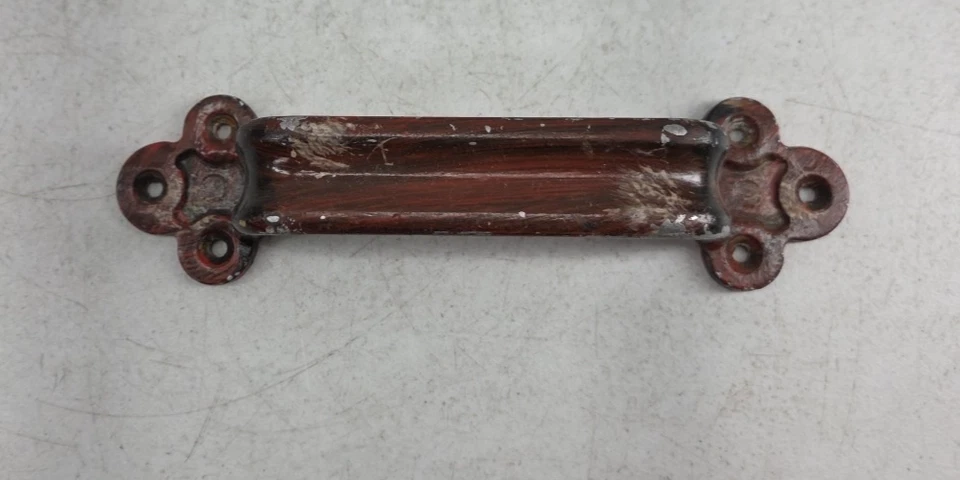 复古谷仓门拉手红色彩绘铝金属 8 1/2 英寸 — 第 2/4 张图片