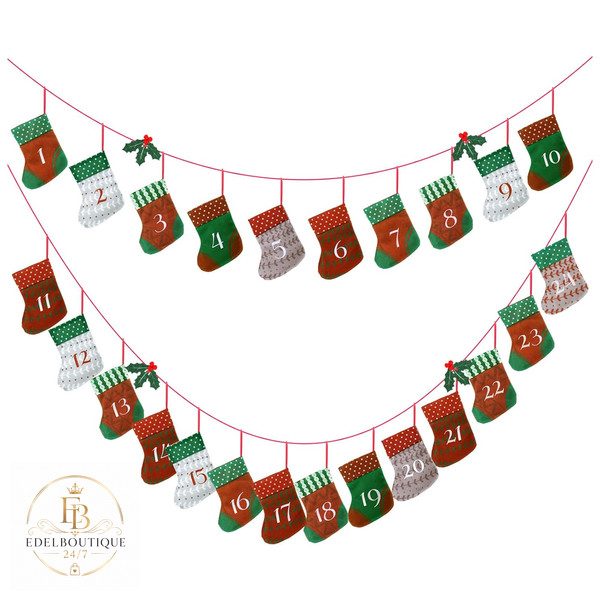 Adventskalender Zum BefüLlen Filz SäCkchen 24 TüTen Selber AufhäNgen Weihnachten-image
