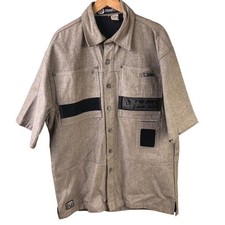 VTG Hedz Up Heather Heavy Twill Denim Oversized Boxy Shacket Streetwear Large