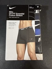 NWT Nike Dri Fit Boxer Briefs Essential Cotton Trunk Pack Of 3 Size M