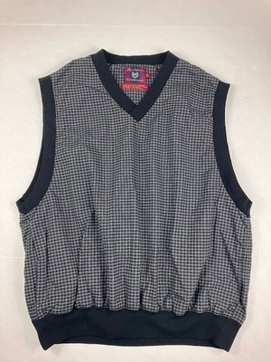 Byron Nelson Eleven Straight Mens Vest Black XL Check Classic Golf Ribbed Trim