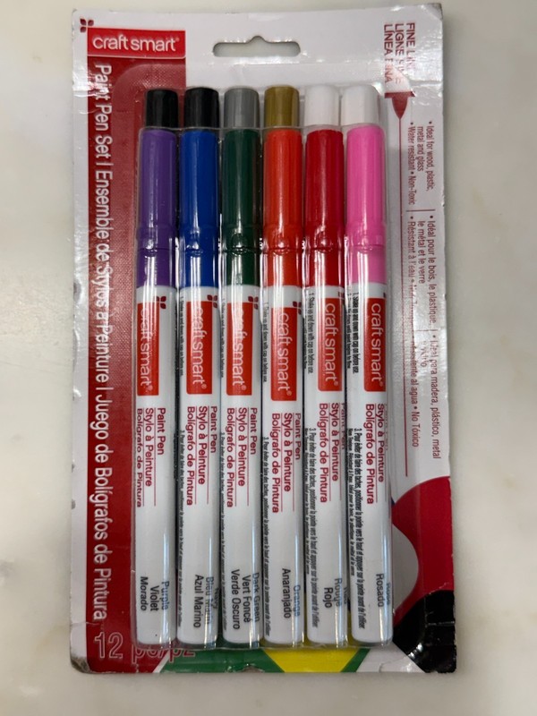Craft Smart Paint Pen Set - 12 Pc, Fine Line, Various Colors, NEW