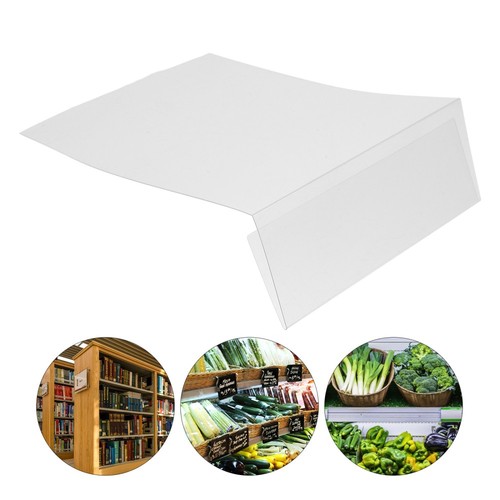 12 Pcs Moveable Labels Stickers Plastic Price Tag Card Clear Holder Display