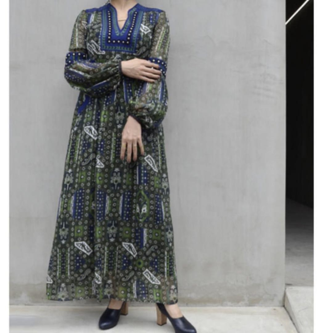 ワンピース mame Stained Glass Printed Dress Mame Kurogouchi Stained Glass Printed Dress, Women's Size US