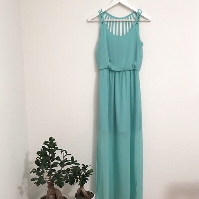 Nordstrom Socialite Sheer Mint Maxi Dress XS