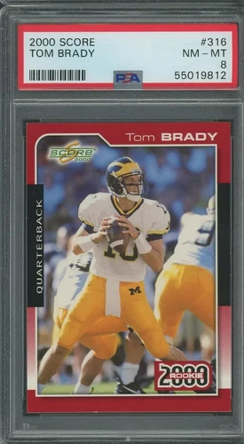 Tom Brady 2000 Score Rookie #316 - PSA 8 - Tough Brady RC Card !