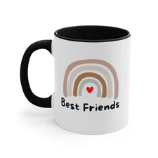 Novelty mug best friends besties mug gift for bff black accent mug