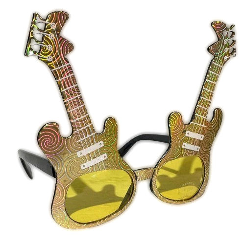 Glitzy GUITAR SUNGLASSES Funny Music Rock & Roll Electric  display picture 2