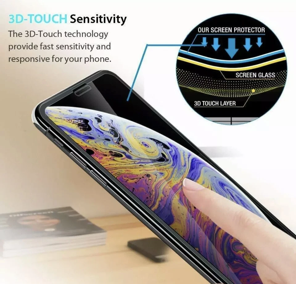 Protector de pantalla de vidrio templado real premium 100 piezas para iPhone Samsung LG Foto 2 de 4