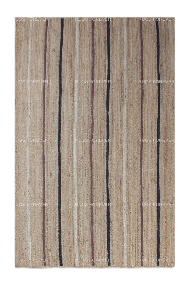 Rug Jute Runner 100%Natural Braided Reversible Carpet Modern Living Area Rug 3x5 - Image 3 of 4