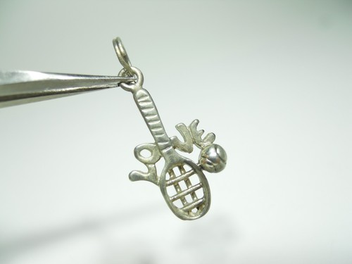 VINTAGE LOVE TENNISSCHLÄGER & BALLSCHLÄGER STERLINGSILBER 925 ANHÄNGER CHARM - Bild 9 von 10