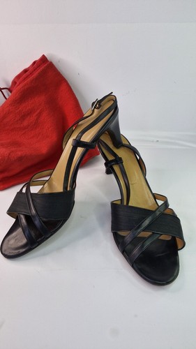 Scarpe sandali vintage Bally Italy corte slingback con borsa in tessuto taglia EUR 40 UK 7 - Foto 2 di 20