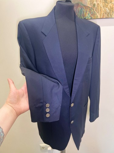 Blazer Yves Saint Laurent Homme En Laine Bleu - Taille 54, Occasion Très Bon état