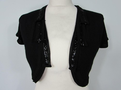 MONSOON Black Pure Merino Wool Shrug 