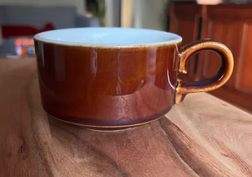 Vintage Hall #1789 Brown Coffee Mugs Set Of 2Restaurant Ware USA Soup Cup