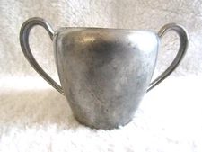 Vintage 2.5" Tall Colonial Pewter Double Handled Sugar Bowl