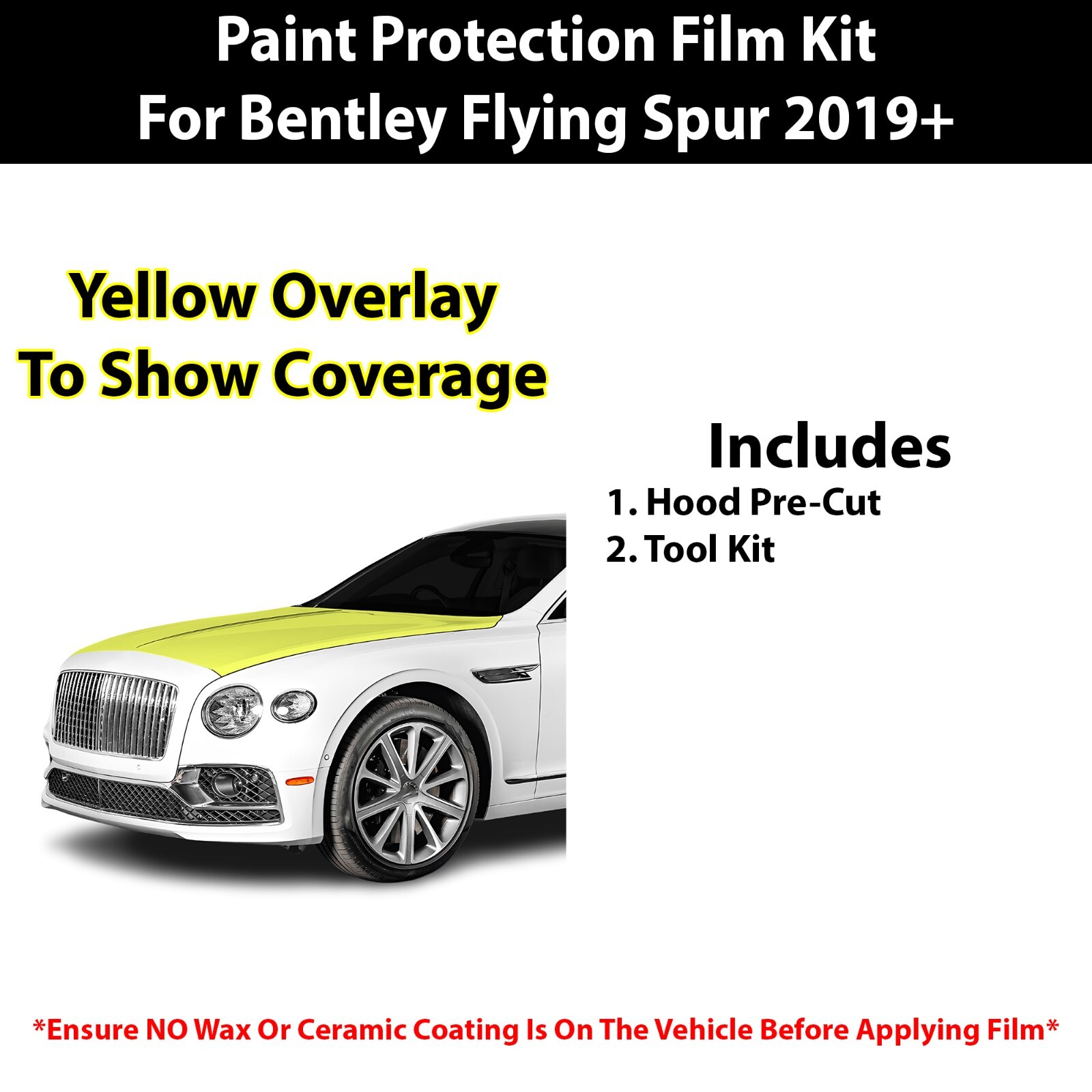 Pre Cut Paint Protection Film Clear Bra PPF Kit for Bentley Flying Spur 2019+