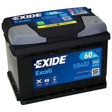 BATTERIA PER AUTO EXIDE EXCELL 60AH 540 SPUNTO 12V EB602 POSITIVO DX  MOD BASSO