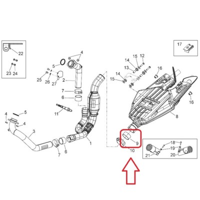Collettore Scarico Guarnizione Set 4 Pezzo Per Yamaha Sr 400 VMX12 - Foto 2