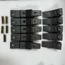 5PK Teeth, Adapter 6737322Y FITS Bobcat Style Bolt on Flush Mount Pin Skid Steer