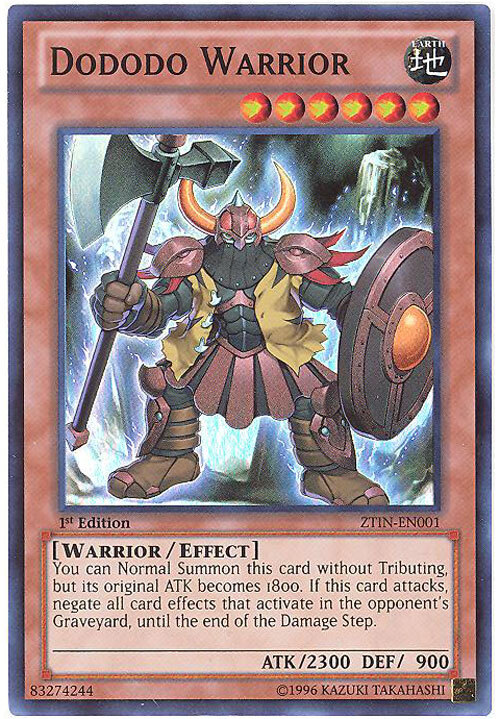 yugioh dododo cards - Warrior - 1st Edition you cannot Special Summon from the Extra Deck for the rest of this turn Yu-Gi-Oh Card - ZTIN-EN001 -