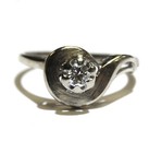 14k white gold ..23ct VS1 I round diamond vintage ring 3.6g estate size 8 — photo 2