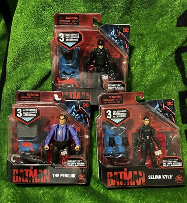 DC The Batman Movie THE PENGUN, BATMAN, SELINA KYLE 4  Action Figure Spin Master