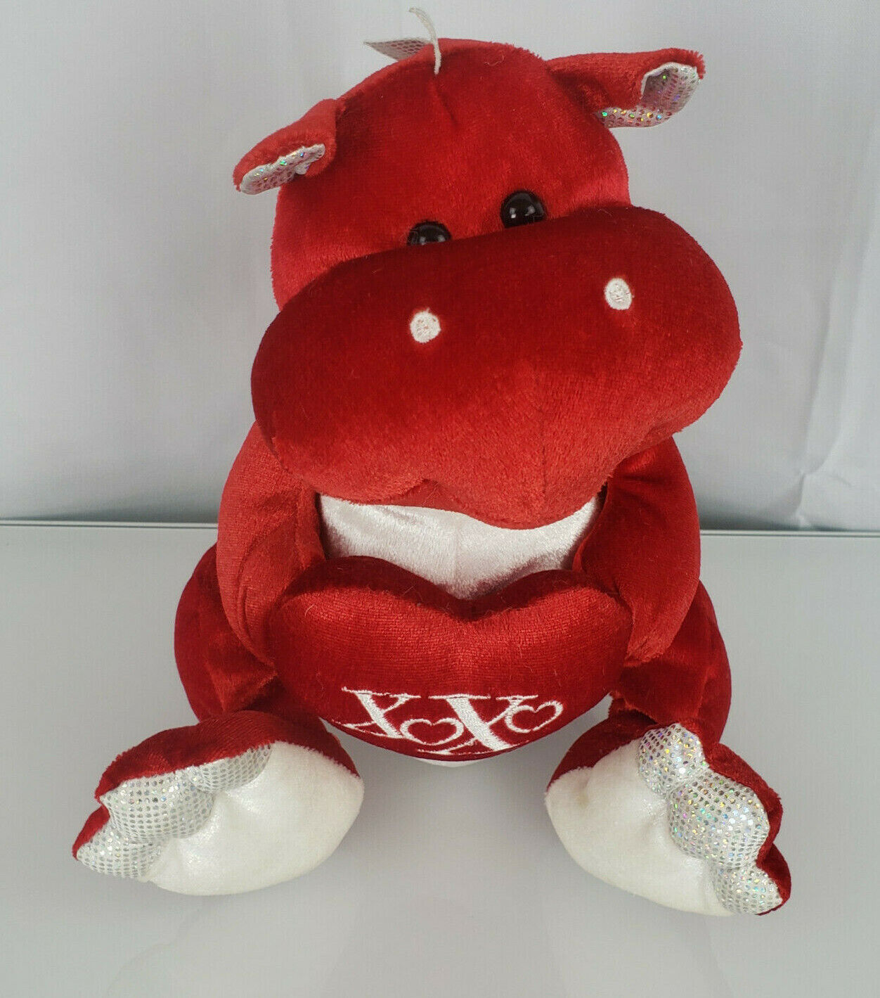 Walmart Wal Mart Stuffed Plush Red Dragon Valentines Day Heart XOXO 10
