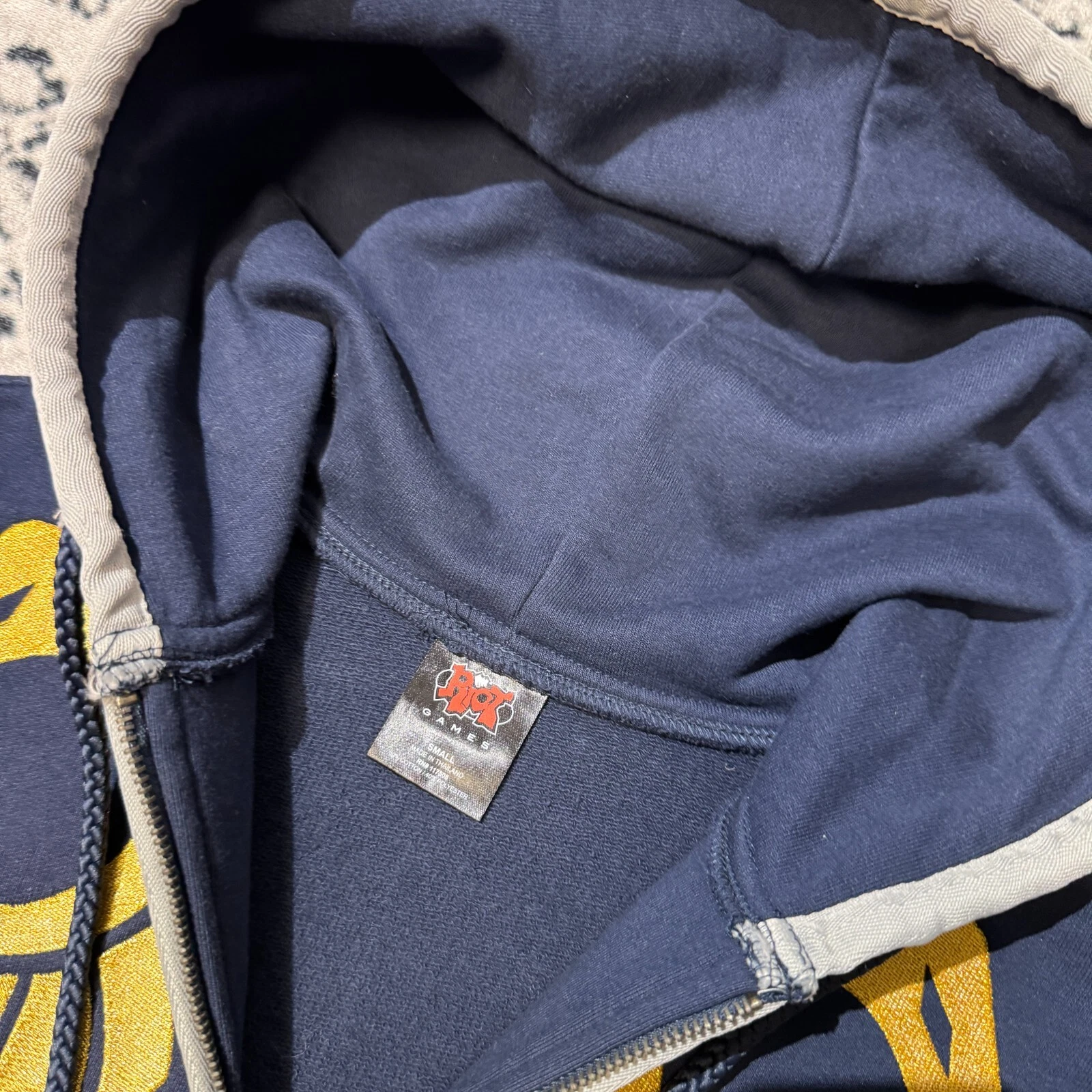 GUCCI Felpa con cappuccio e zip vintage League of Legends unisex cotone navy taglia S vestibilità regolare