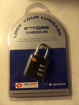 Travel Sentry, Samsonite 3 Dial Combo Lock (Luggage Safety Flight/Airline) NEW.