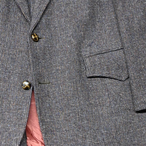 Vtg USA Made 44L Brown Tweed Western Yoke Rodeo USA Made Blazer Jacket Coat - Picture 3 of 12