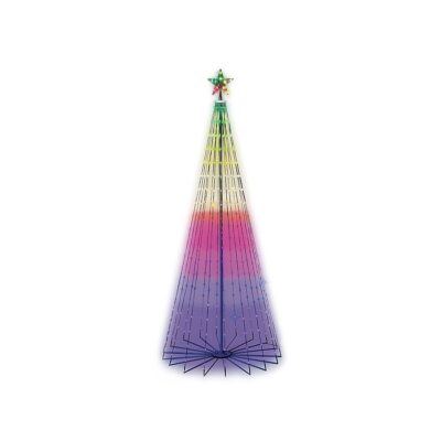 GE Color Effects 7-ft Multicolor Multi-Function LED Light String Christmas Tree